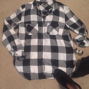 Rock and Republic checkered button down shirt